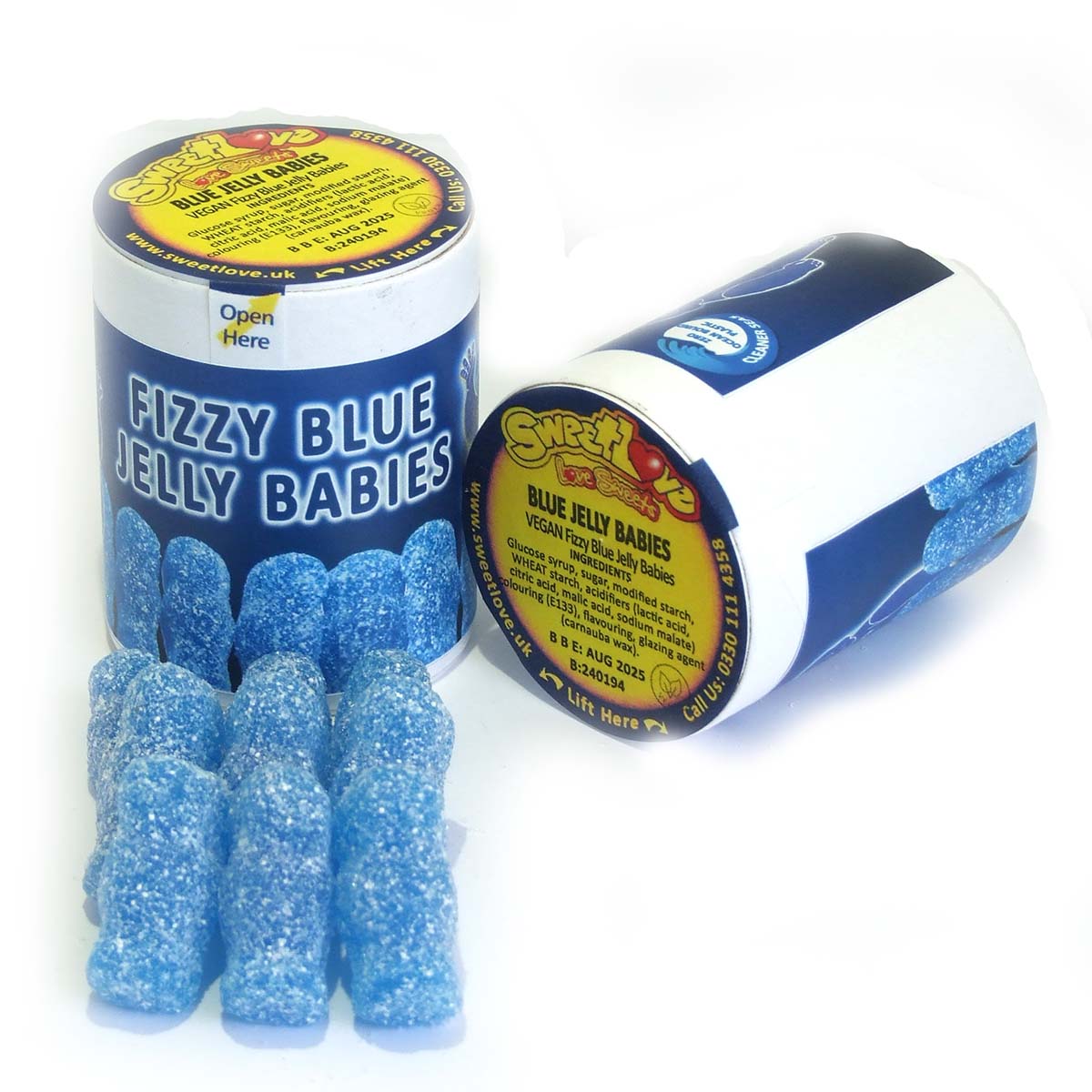 VEGAN Fizzy Blue Jelly Babies.